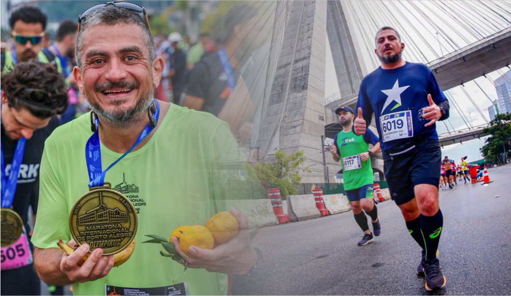 Luiz Carlos Santos, fundador do Minha Corrida, durante um treino